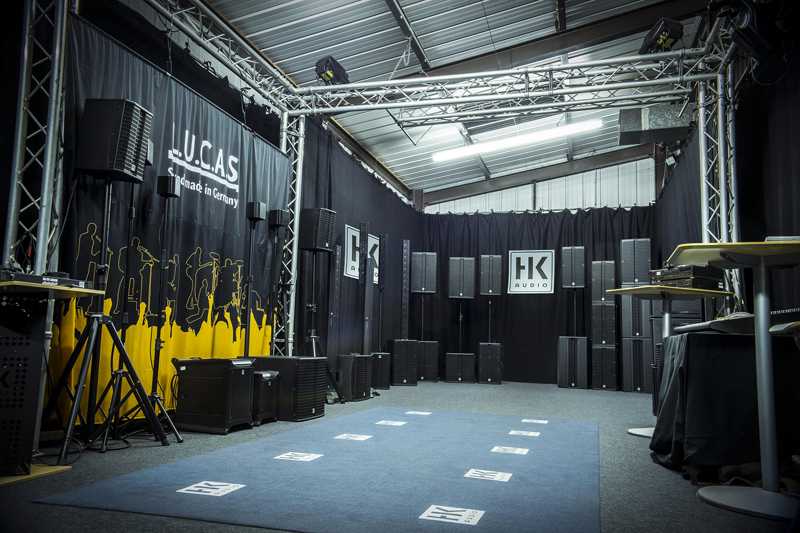 The Demo Theatre is appointed with complete systems, cabling and accessories from the many HK Audio series
