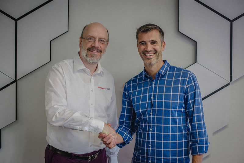 ArKaos CEO Marco Hinic with Anolis’s Tim Van Deb Eede