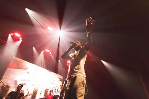 Rapper Nipsey Hussle performs at the famed Warfield Theatre, San Francisco