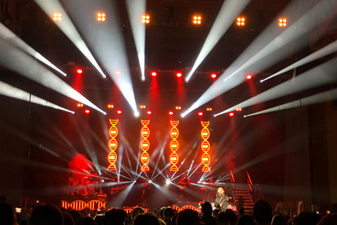 The tour moves through a wide variety of venues, often incorporating house lights into its rig