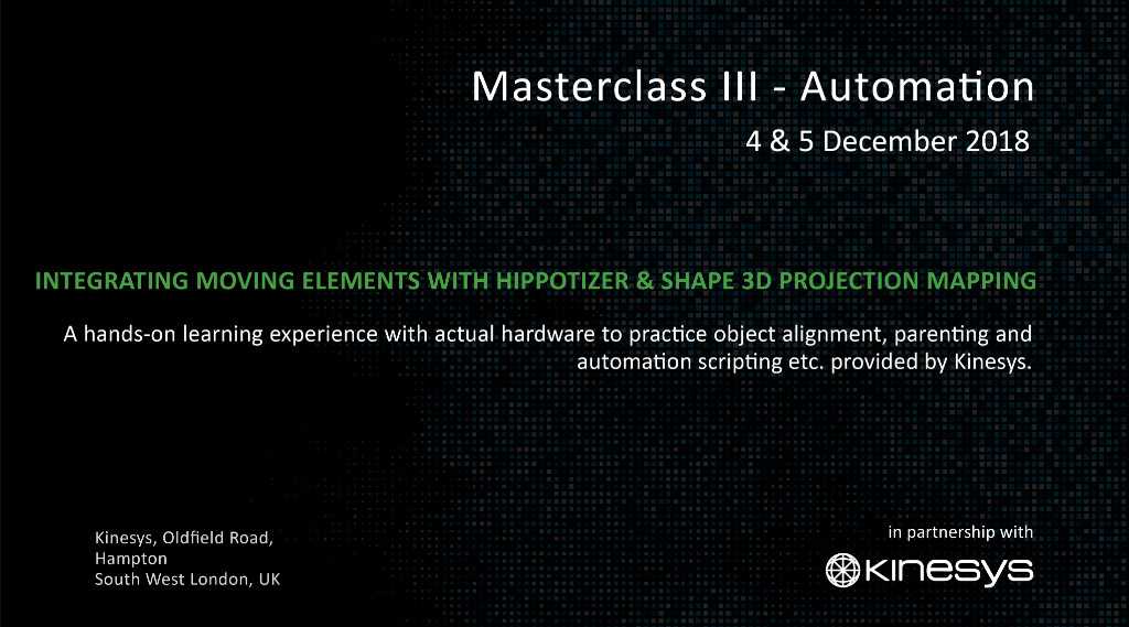 The course is designed for anyone looking to explore integrating moving elements with Hippotizer