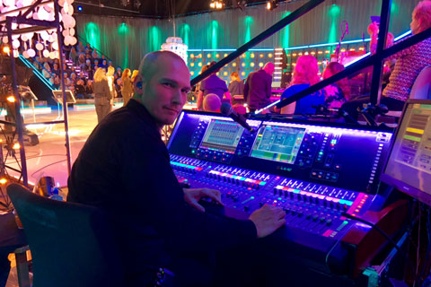 Monitor engineer Peter Fredriksson with dLive
