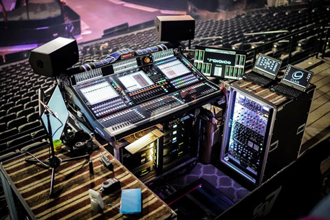 The DiGiCo SD7 desk at Man of the Woods’ FOH mix position