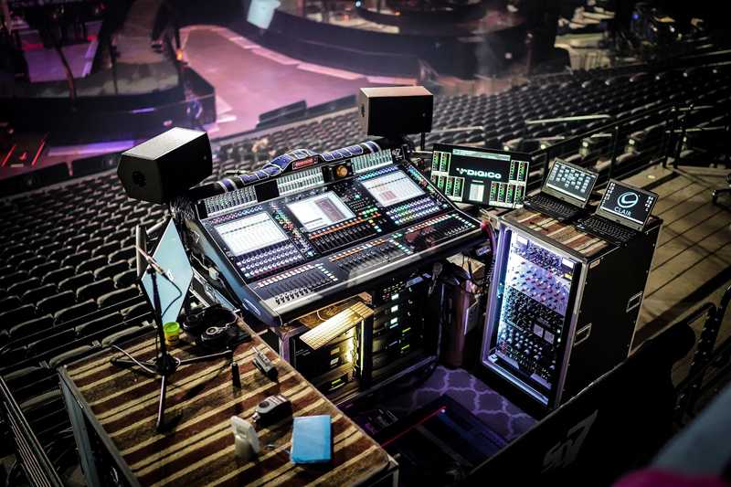 The DiGiCo SD7 desk at Man of the Woods’ FOH mix position