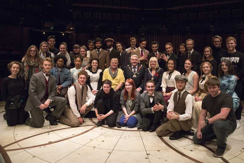 The cast and production team with Clarie Middleton and Mayor and Mayoress of Bexley