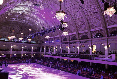 The festival is held in the Empress Ballroom at the Winter Gardens, Blackpool