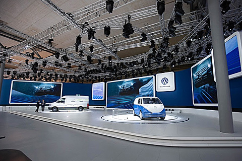 The Volkswagen Commercial Vehicles stand featured 148sqm of Absen PL2.5 Pro