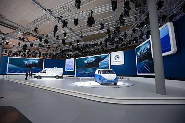 The Volkswagen Commercial Vehicles stand featured 148sqm of Absen PL2.5 Pro