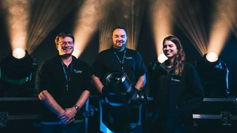 Jonnie Clough, MD; Mike Somerville, head of productions; Lauren McCullough, hire desk co-ordinator