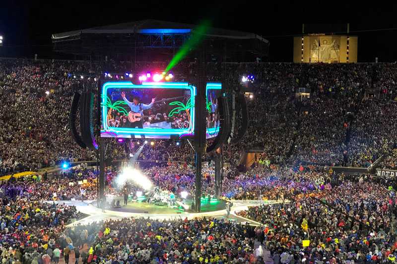 Garth Brooks plays the Notre Dame stadium in South Bend, Indiana