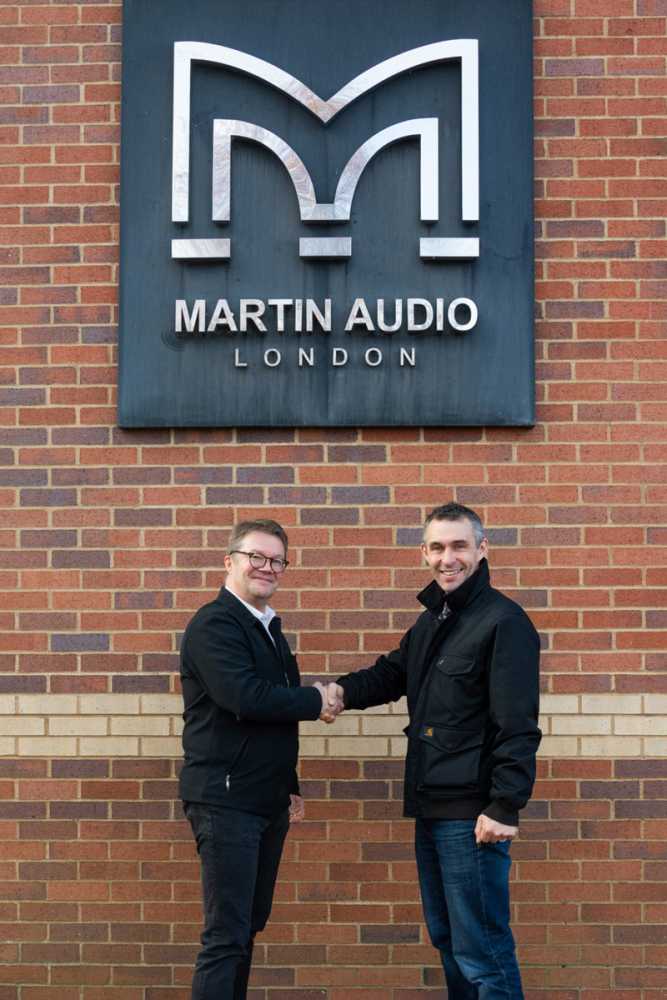 Jyrki Mäkinen with Martin Audio international sales director Brad Watson