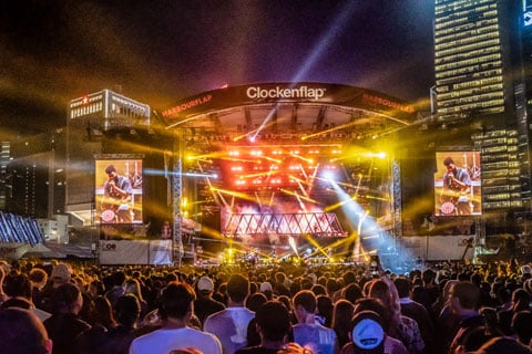 Clockenflap Music and Arts Festival takes place annually on Hong Kong’s Central Harbourfront Event Space