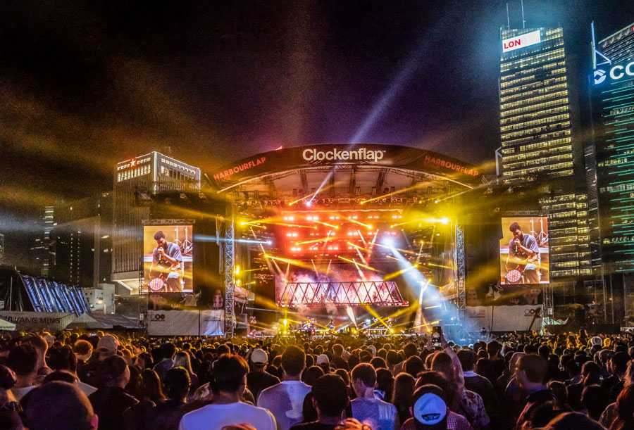 Clockenflap Music and Arts Festival takes place annually on Hong Kong’s Central Harbourfront Event Space