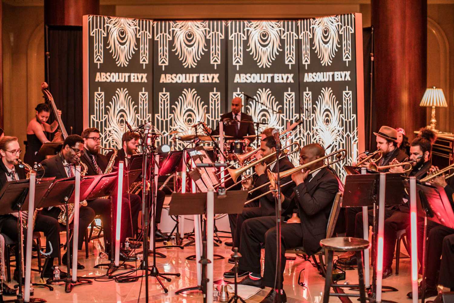 The New Orleans Jazz Orchestra in the lobby of the Ritz-Carlton Hotel in Dallas