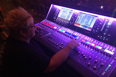 Beckie Campbell with the Allen & Heath dLive S7000 mixing system
