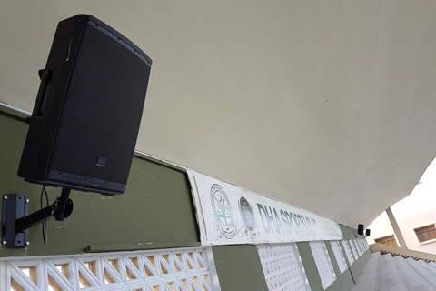 KYAF installed eight JBL AWC82 all-weather compact speakers