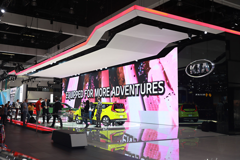 Verto truss was used to create stands for the new Genesis, Hyundai, and Kia models