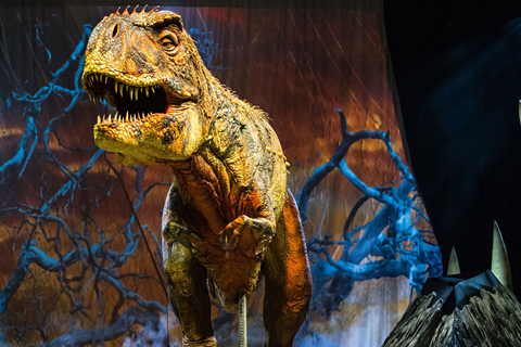Lighting huge dinosaurs for maximum impact is not easy