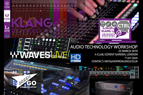Presentations will include KLANG:technologies’ IEM mix engine, plus the Waves eMotion LV1 live mixing console