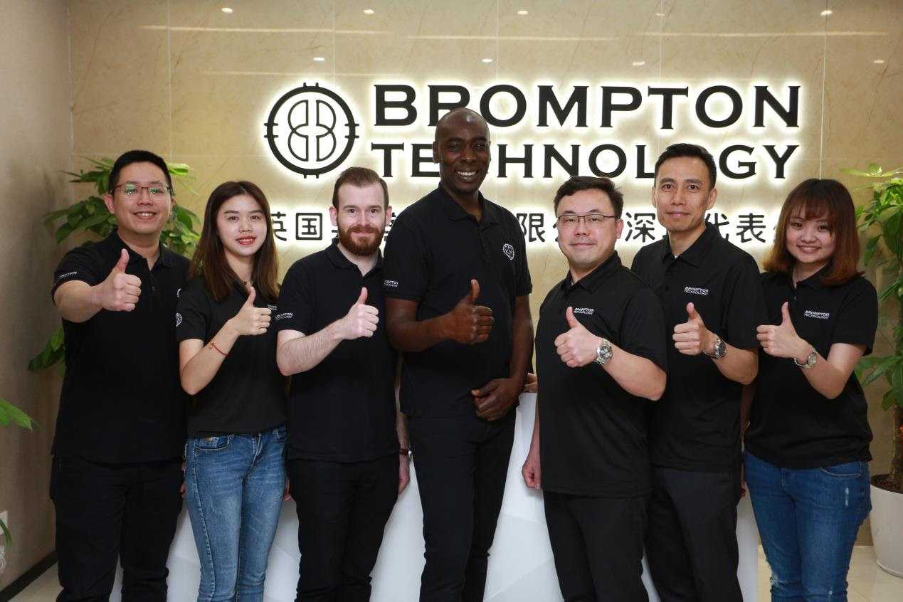 The Brompton Technology Asia team: Pokman Chu, account manager; Summer Zhang, office assistant; Thomas Walker, product manager; Elijah Ebo, general manager; Jack Fung, lead FAE; Jacky Kwan, senior FAE and Vivi Chiang, FAE