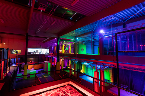 The installation features colour-mixing Chauvet DJ SlimPAR fixtures