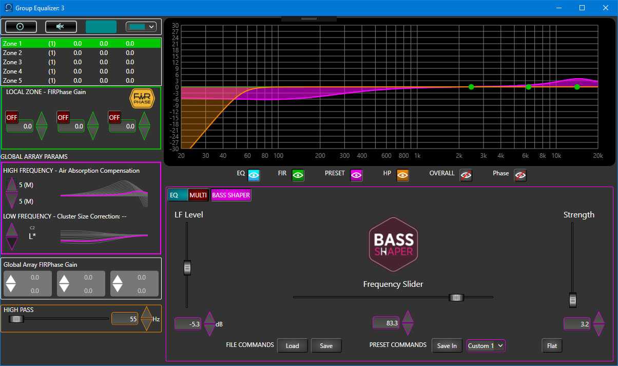 The new RCF Bass Shaper tool corrects low end behaviour