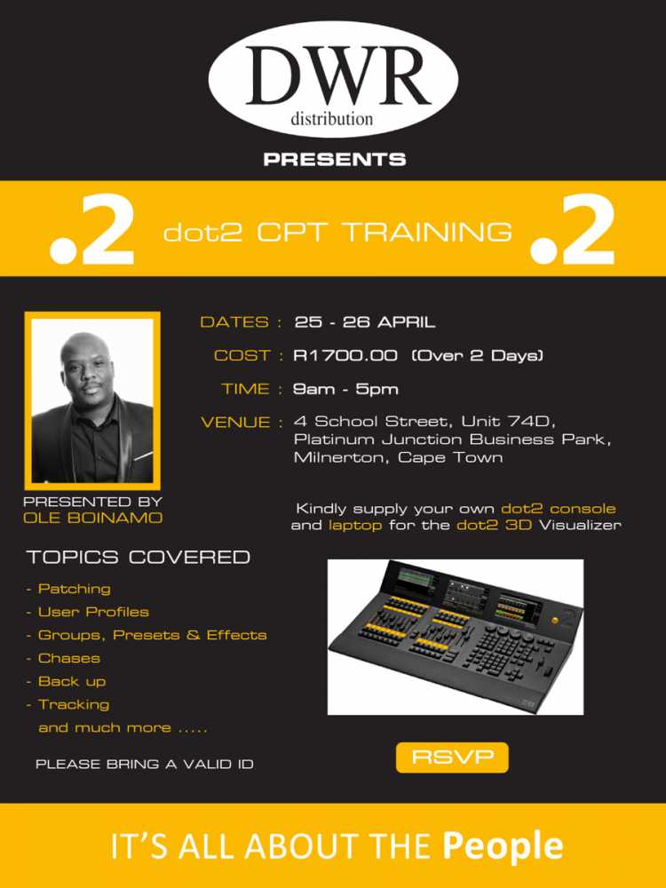 The training will be hosted at DWR Cape Town