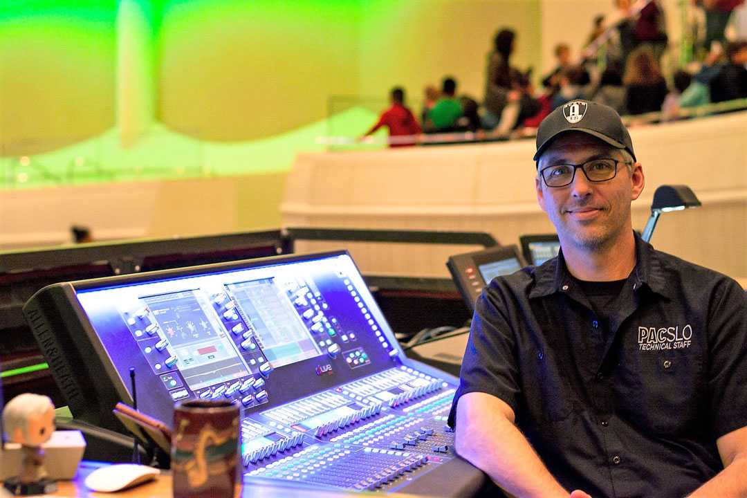 Rob Albrecht at FOH with the San Luis Obispo PAC dLive S7000