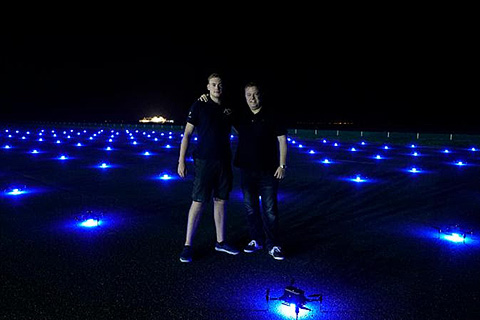 Drone pilot Kevin Niedermeier and producer Marco Niedermeier