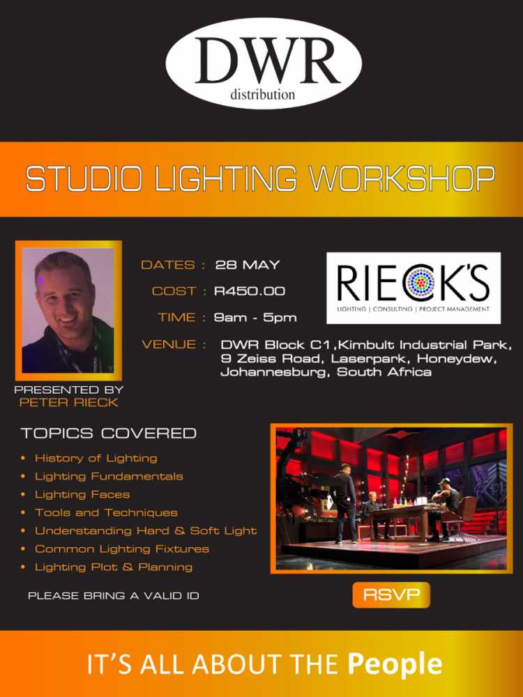 The workshop will be presented by Peter Rieck