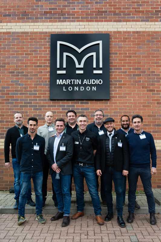 Personnel from Audio-Technica Iberia gather with Bradley Watson in High Wycombe