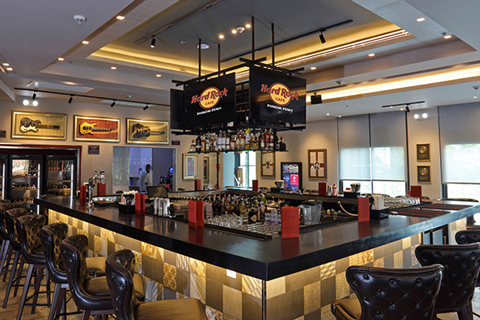 The Hard Rock Cafe is in the city’s newly opened Exchange Square building