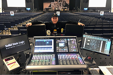 At FOH, Stephen McGuire is working from an SSL L300.