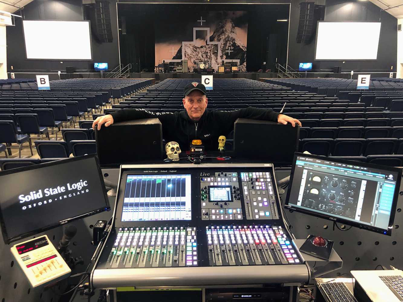 At FOH, Stephen McGuire is working from an SSL L300.