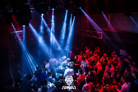 Tumult events travel from club to club, with non-stop music by leading DJs