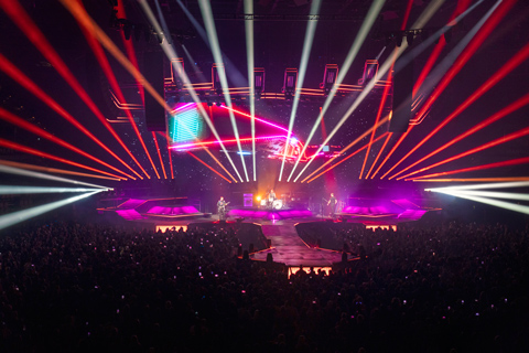 The tour is currently on its European leg, playing at stadium venues
