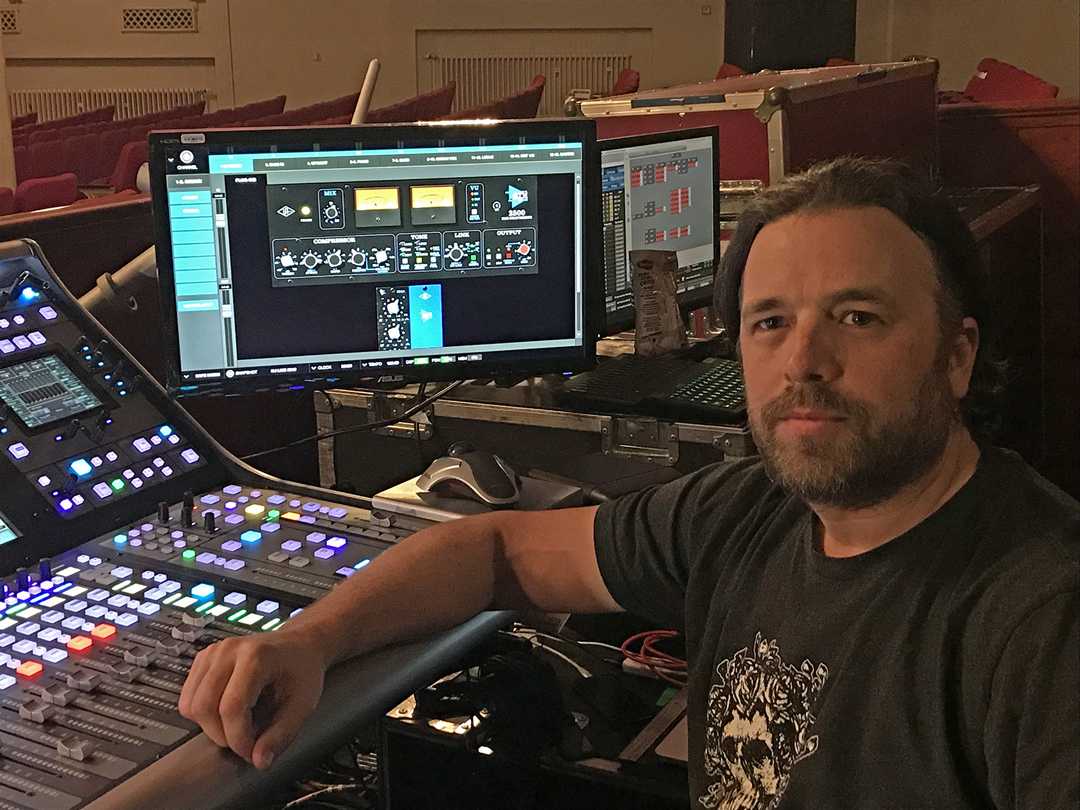 At FOH, Jamie Landry is working from an SSL L500 console
