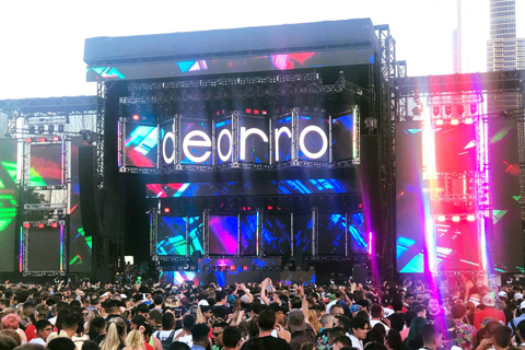 As is typical of EDM stages, Perry’s was dominated by video