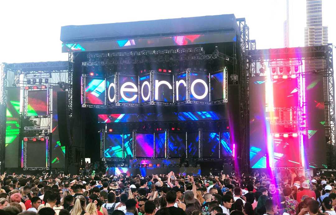 As is typical of EDM stages, Perry’s was dominated by video