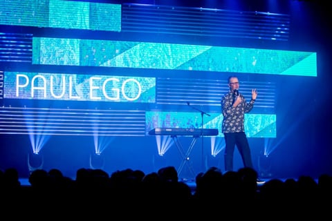 Comedian Paul Ego performs at the Queenstown Winter Festival