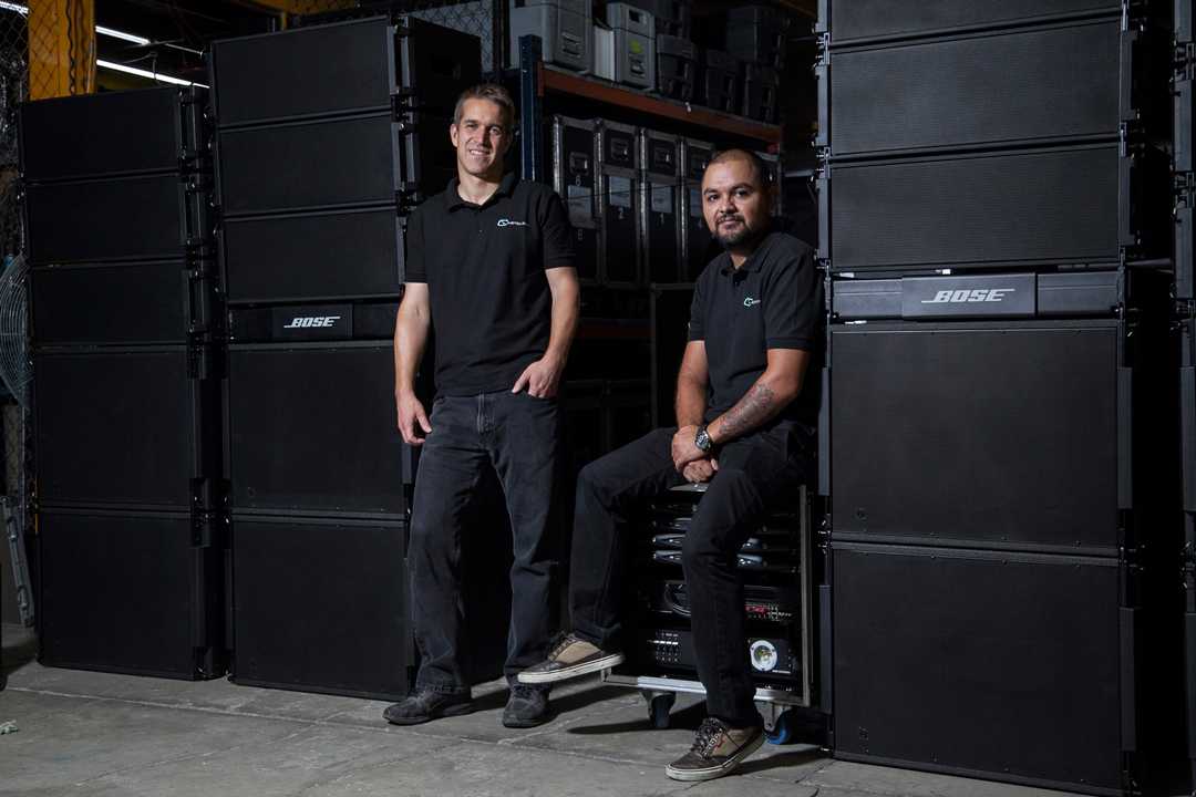 Aymeric Castelein, CEO with audio manager Miguel Angel Enrique Díaz Trujillo