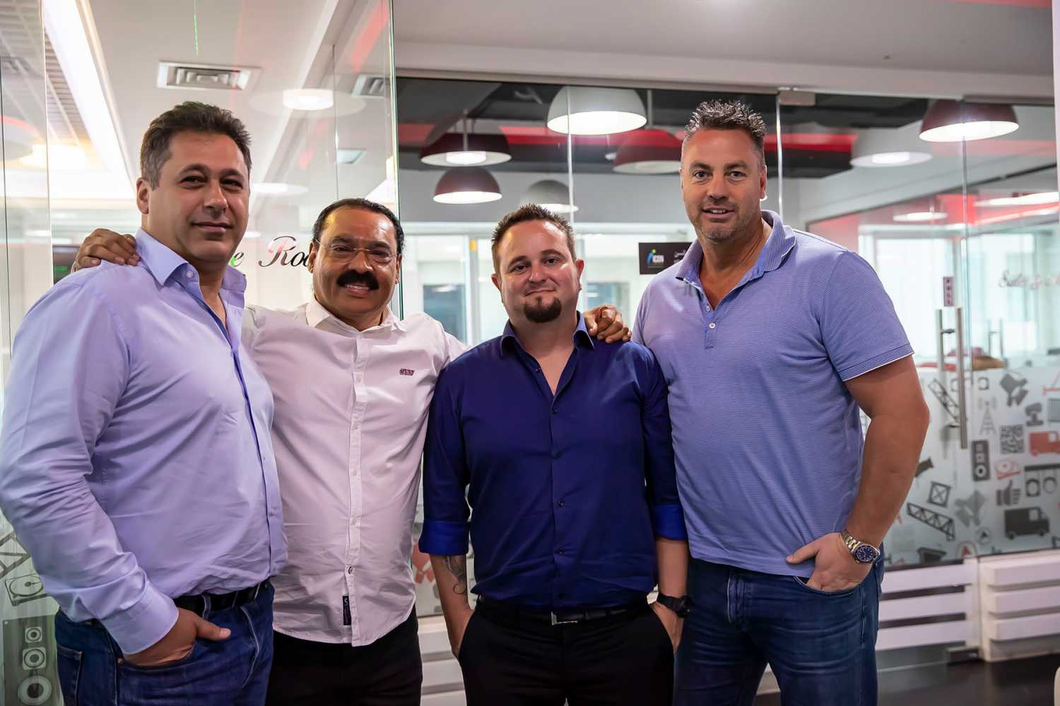 Elie Battah (GM of Robe Middle East) with SLS’ Martin Luiz, Darion Garisch and Ed Jarman