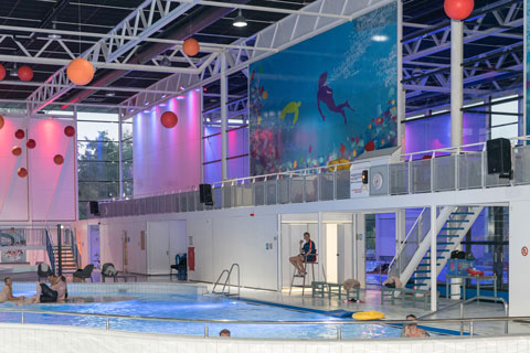 Yamaha CBR series loudspeakers were installed across the four indoor pools