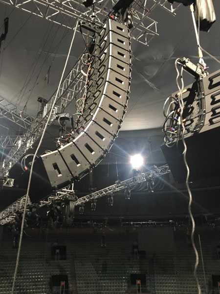 The multiple-array sound reinforcement system included a total of 40 ShowMatch modules