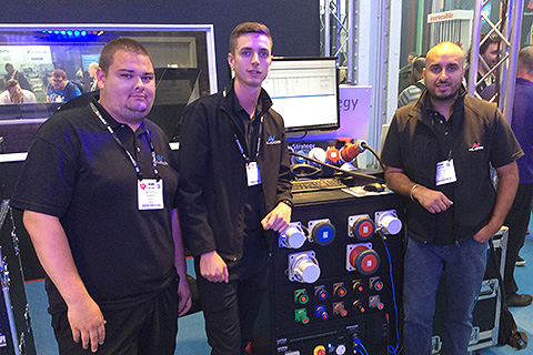 Harry Kataria (right) and the team from Kudos AV on stand with Data Strategy at PLASA 2019