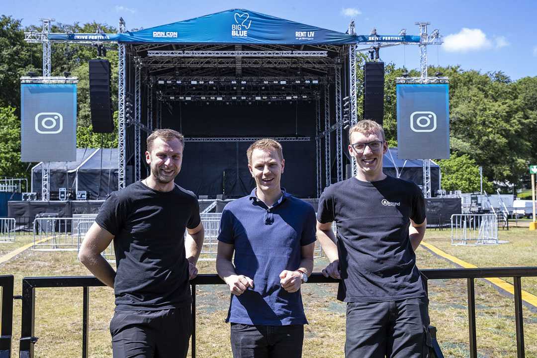 Allround’s Martin Breinholt (left) and Daniel Sand (right) with Light Partner’s Johan Kvartborg (centre)