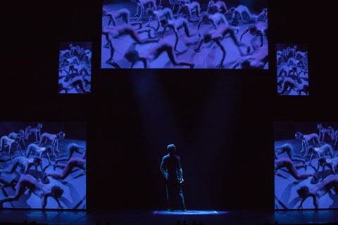 Dixit combines dance, acting and video projection
