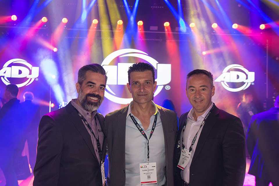 ADJ Group’s international sales managerChuck Green, ULA Group’s MD, Cuono Biviano and ADJ president Toby Velazquez