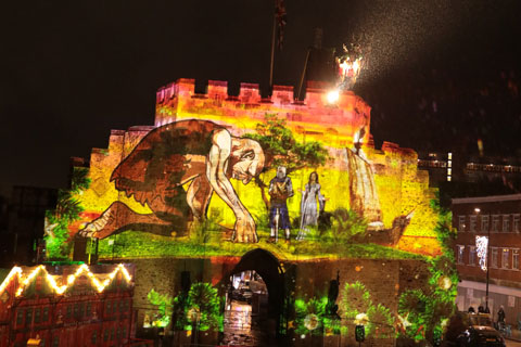 Displayed on the iconic Grade I listed Bargate medieval gatehouse, the projection show told stories of Southampton’s past, present and future