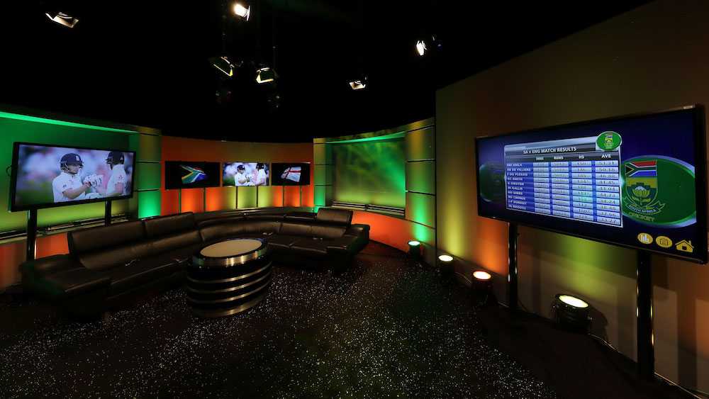 For the Cricket Test Series, the SABC built a temporary set in Studio 7 in Auckland Park